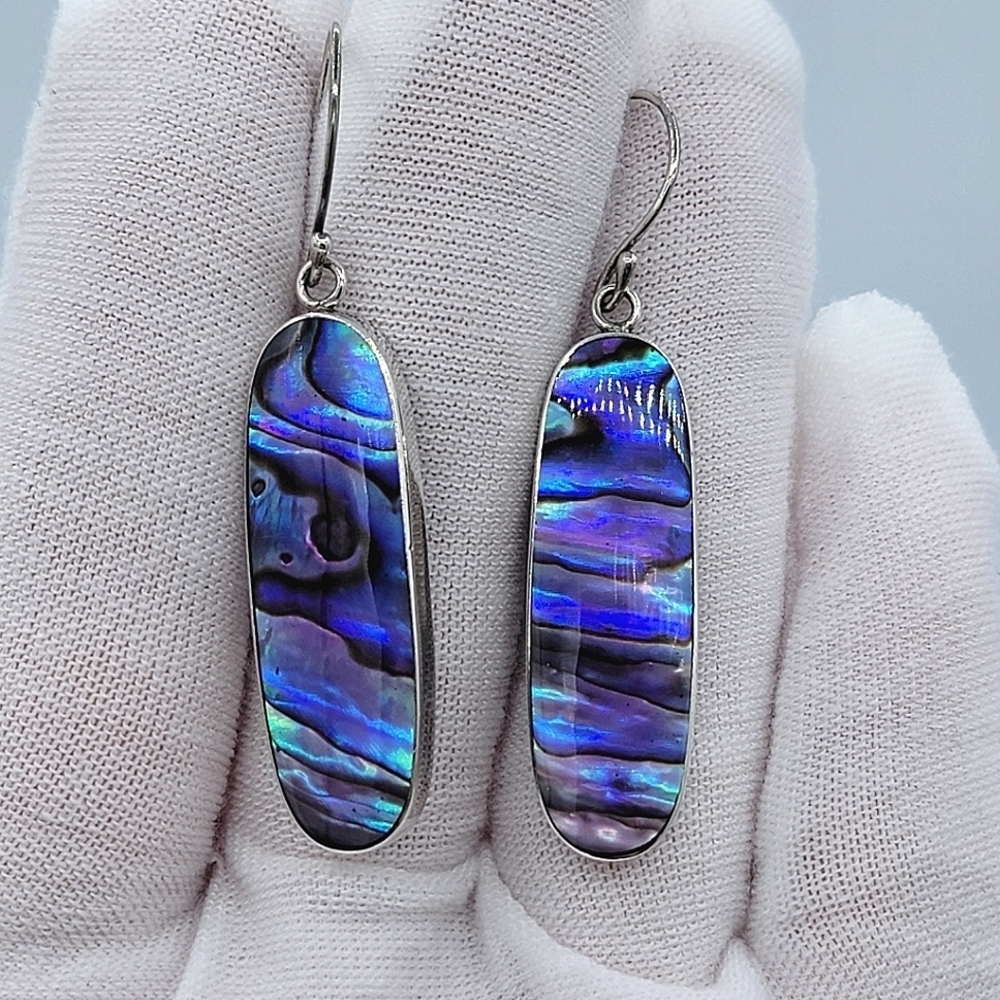 Purple Abalone Earrings 925 Silver #2451